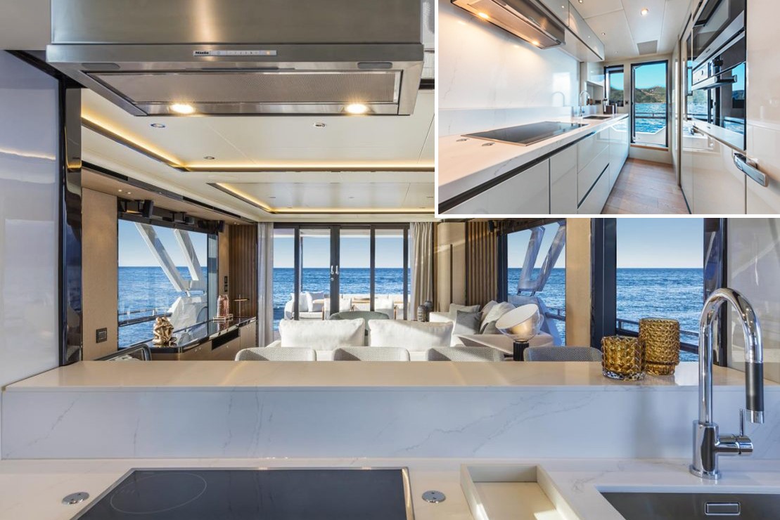 Lift Sea & Symphony installato per movimentare paratia tra cucina e salotto su yacht Absolute di
